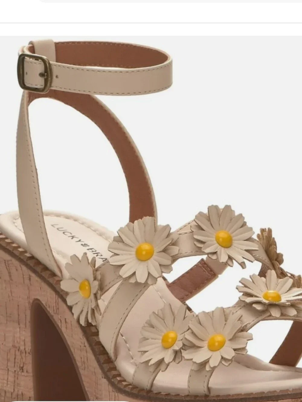 Lucky Brand Neutral Daisy Platform Sandals